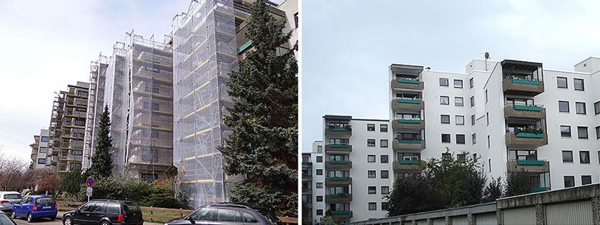 MODERNISIERUNG : Fassadensanierung an Wohnhäusern